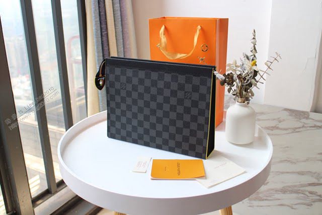lv手包 N60308原單 多功能Pochette Voyage中號手袋 lv男士手拿包  lvqb1820